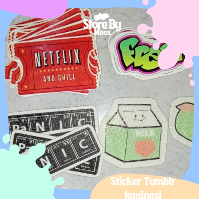 

storebymaes > sticker Tumblr vynil/bontax laminasi harga per10pcs