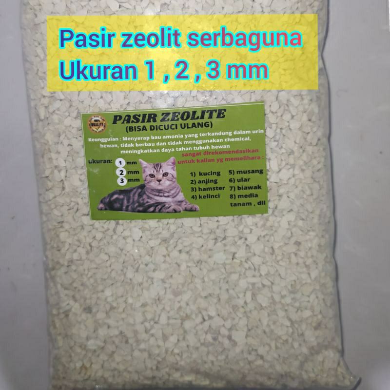 PASIR ZEOLIT / ZIOLIT 1 KG U/KUCING, LANDAK MINI ,hamster ,ular ,anjing  AMAN u0026 BISA DICUCI KEMBALI