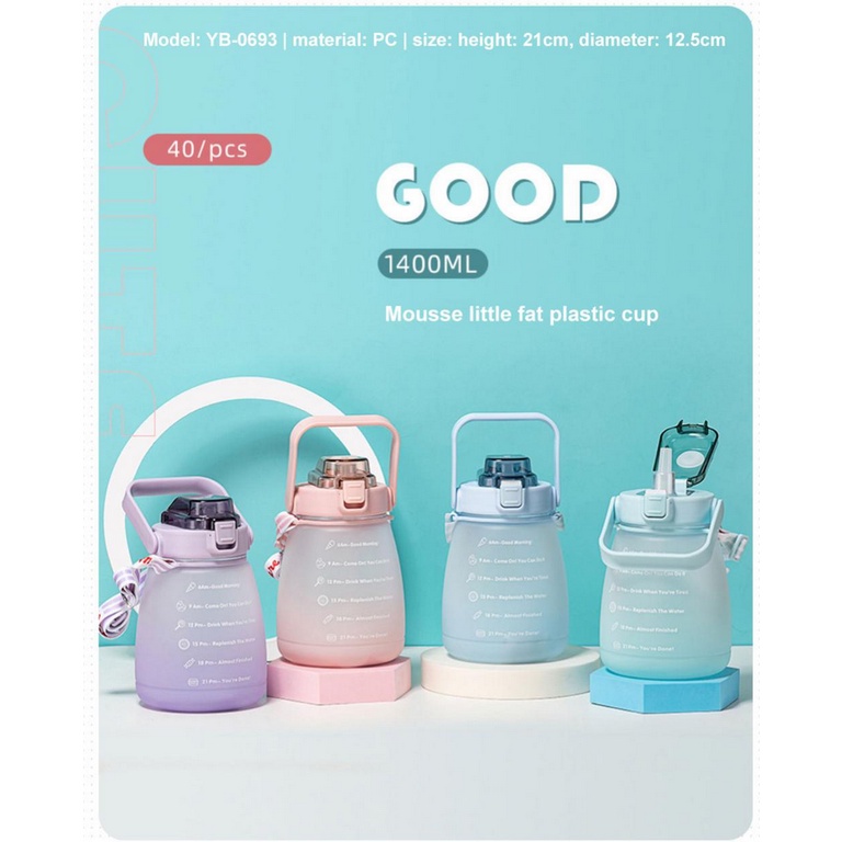 Botol Air Minum Tumbler Minum Botol Air Minum Anak Kapasitas 1,3 Liter Free Stiker Ada Gantungan Tali