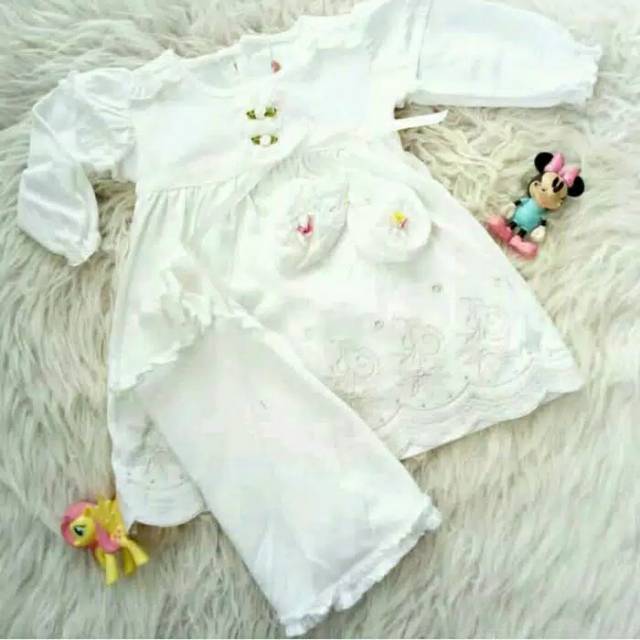 Baju Bayi Cewek Baru Lahir Newborn Dress Gamis  Aqiqah