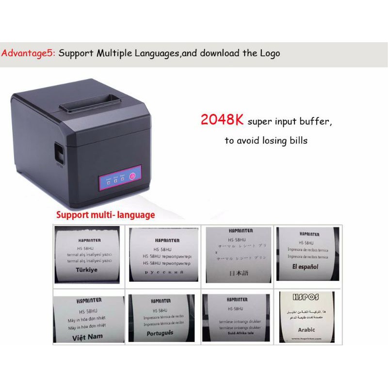 Thermal Receipt Printer 80mm AUTO CUTTER with WiFi / LAN / USB Port