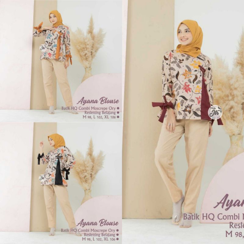 MODEL ATASAN WANITA TERBARU AYANA BLOUSE ATASAN BATIK WANITA M L XL 2022