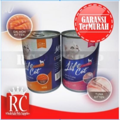 MAKANAN KUCING BASAH LIFE CAT KITTEN KALENG 400 GR