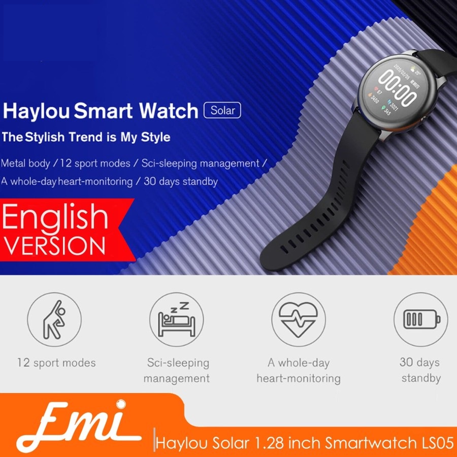 Haylou Solar 1.28 inch TFT Touch Screen Smartwatch LS05 IP68 -English