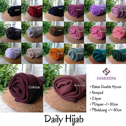 Jilbab segitiga instant 2layer bahan adem