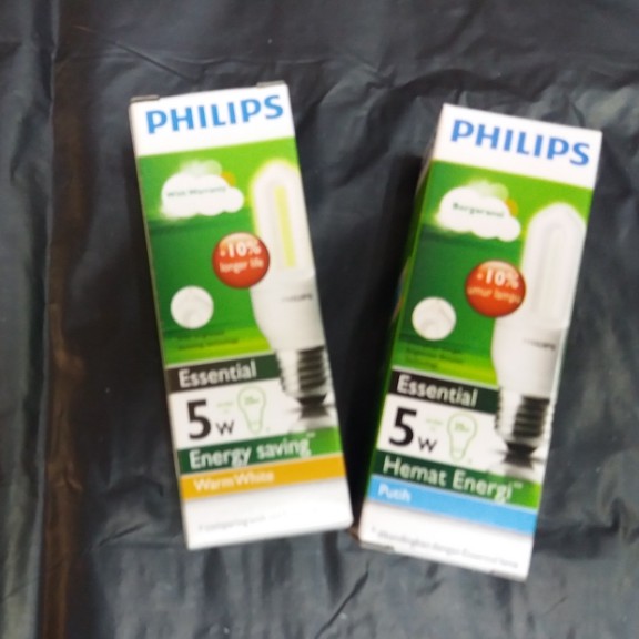 Philips Essential 5Watt Putih/ Kuning (termasuk Bubble Wrap)