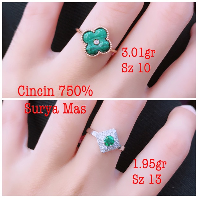 Cincin emas putih 750%