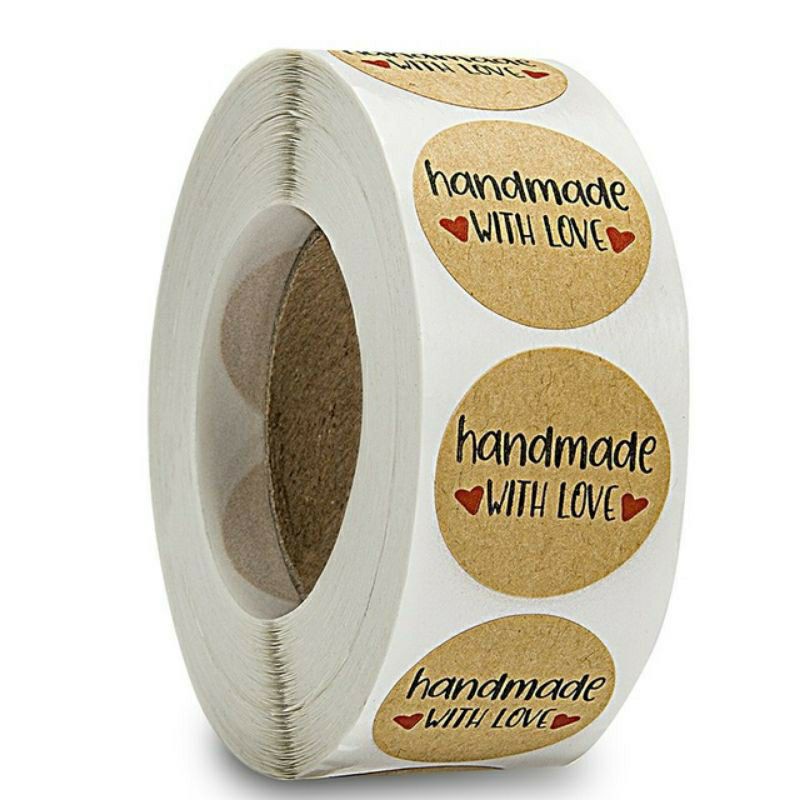 

STICKER LABEL STIKER LABEL HANDMADE WITH LOVE (TANPA MINIMUM ORDER)BEBASS