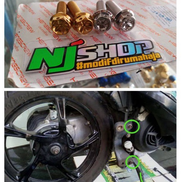 Baut probolt braket knalpot mio isi 2 probolt baut sambungan knalpot ke mesin mio