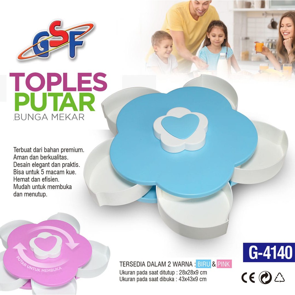 Toples bunga Putar - Toples Putar kue lebaran - Candy Box Putar / Toples bunga Putar