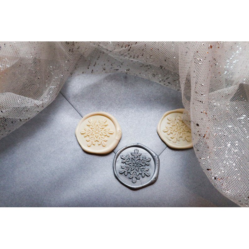 

CS Snowflake Wax Seal | Wedding Invitation Seals | Peel and Stick Wax Seal | Winter Wax Seal | Self