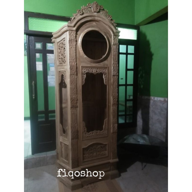 Lemari Jam hias Gebyok Mentah Lengkap Dekorasi Rumah Furniture Jepara