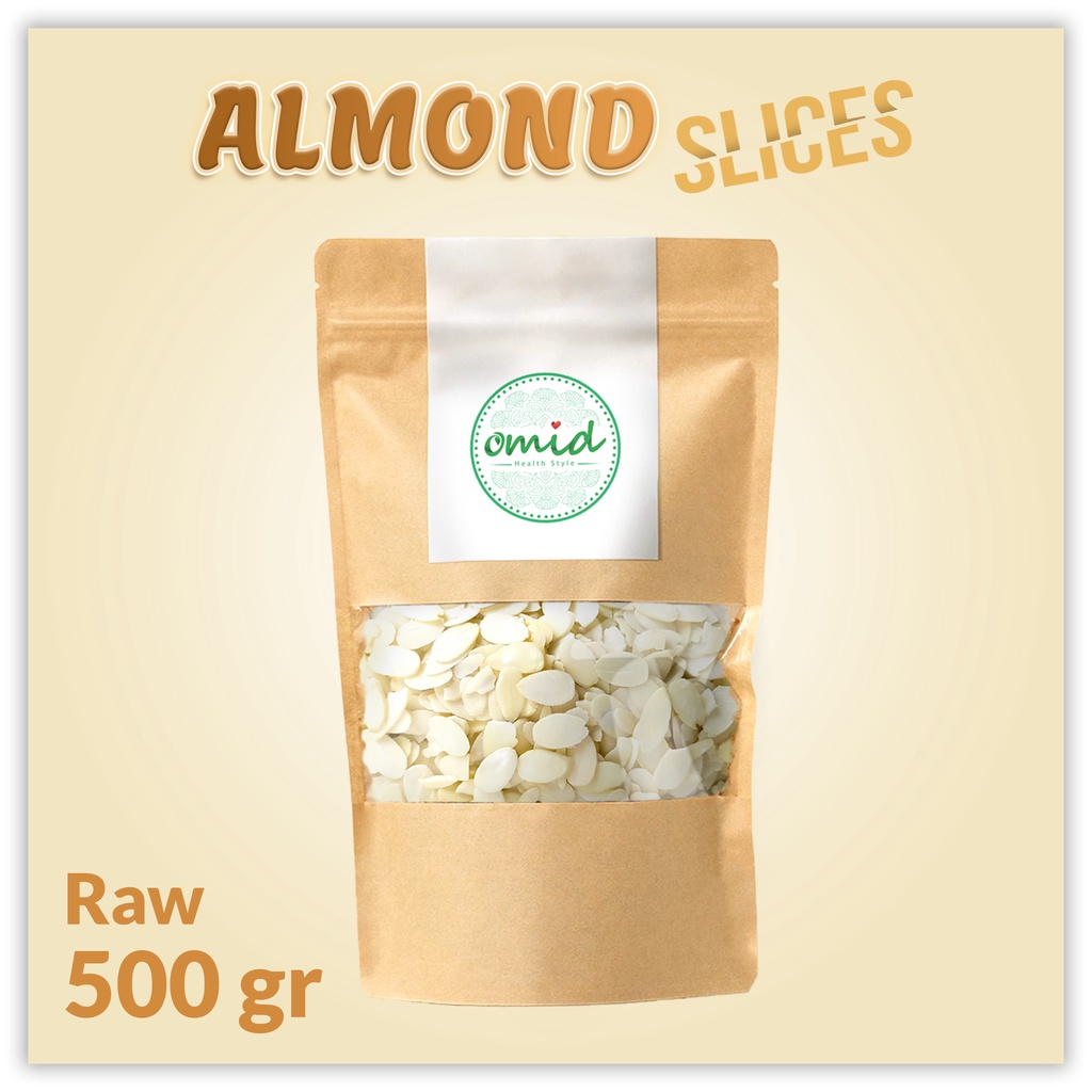

500 gr - Raw Almond Sliced | Kacang Iris Almond Mentah