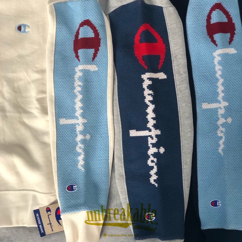 champion sweater reverse weave trim