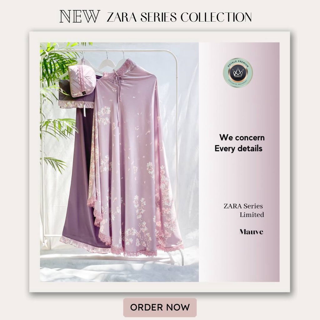 READY STOCK Mukena Silk Zara Series by Royale Premium FREE BUKU DZIKIR 