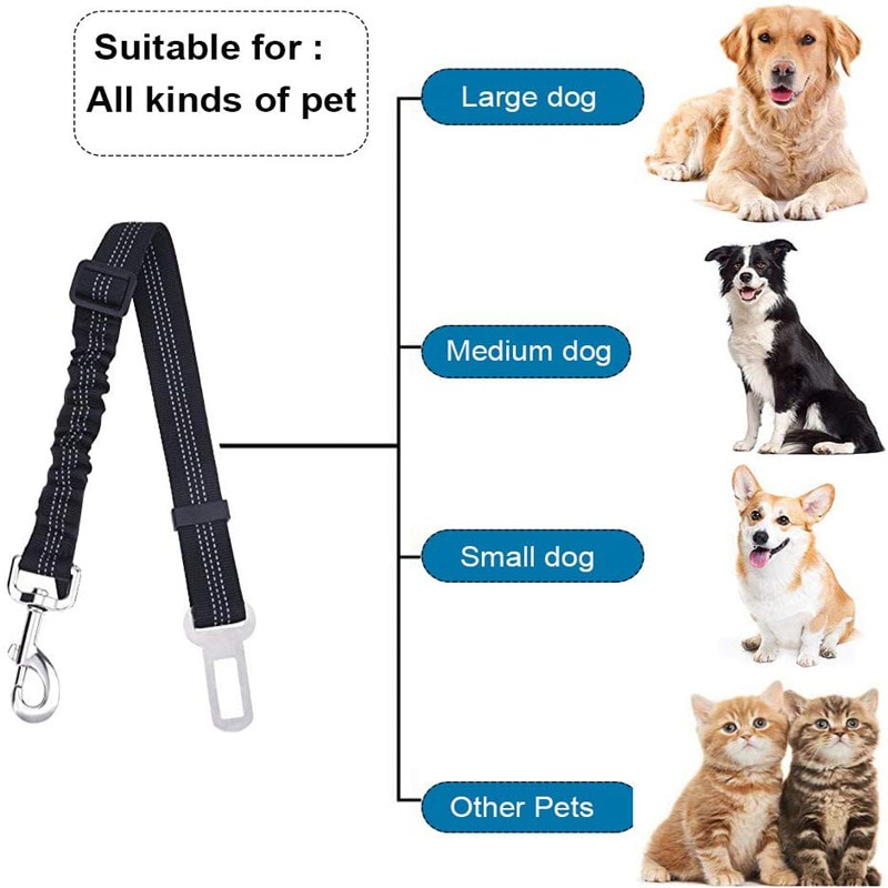 Dog Seat Belt Car Safety Pet Cat Harness 74cm Tali Sabuk Pengaman Kucing Anjing Peliharaan