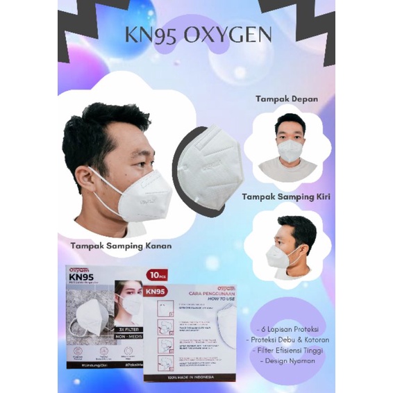 Masker KN95 6ply Oxygen Tebal Nyaman KN95 Mask