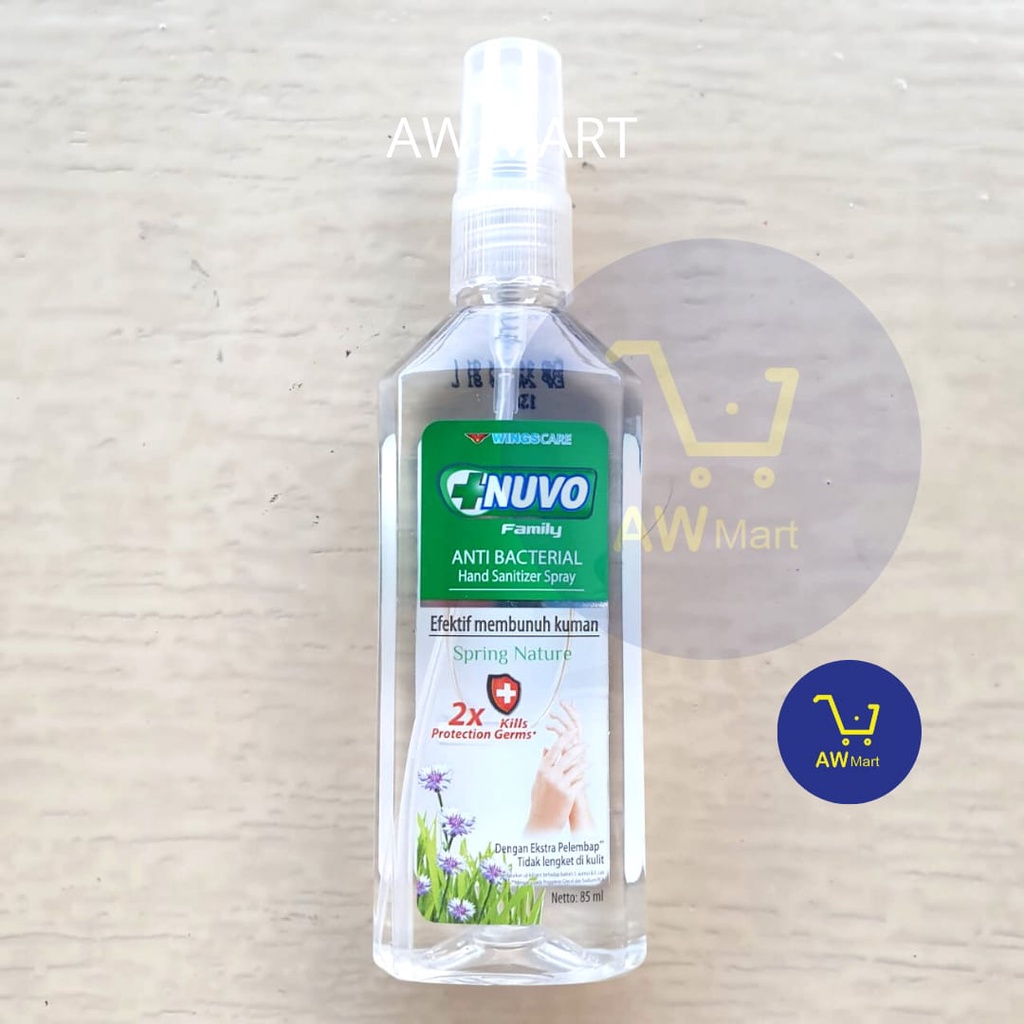 [BARU] NUVO HAND SANITIZER SPRAY 85 ML - ISI CAIR (BUKAN GEL) - ALL VARIAN (MERAH HIJAU BIRU)