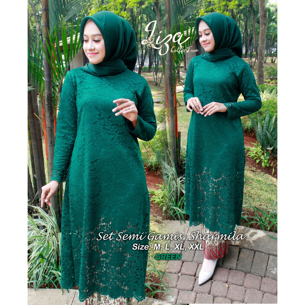 LIZ&gt; new brukat long tunik  -kebaya brukat modern - long tunik kebaya sharmila - baju kebaya brukat