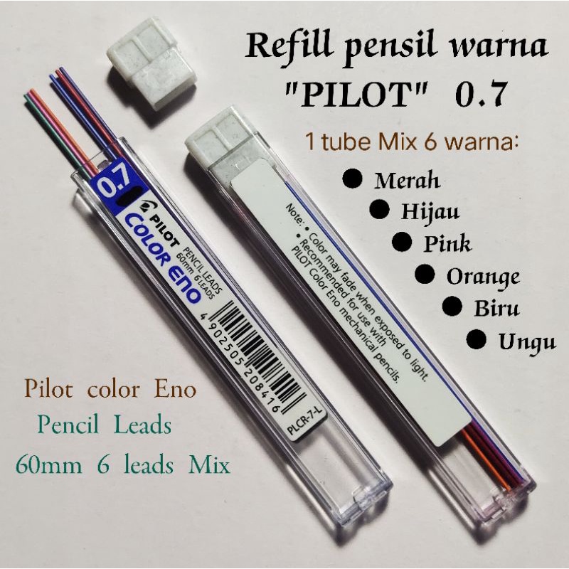 

Refill pensil mekanik Pilot 0.7 Mix 6 warna