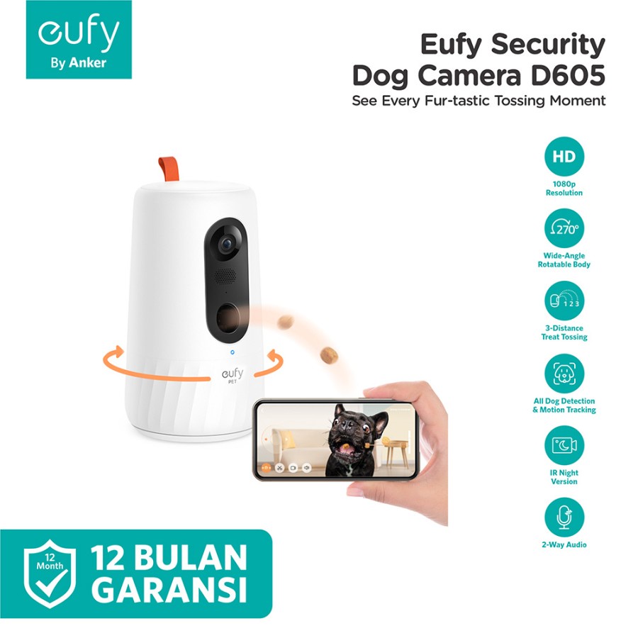 Eufy Dog Treat Camera Pan Kamera Pantau Anjing - T7200