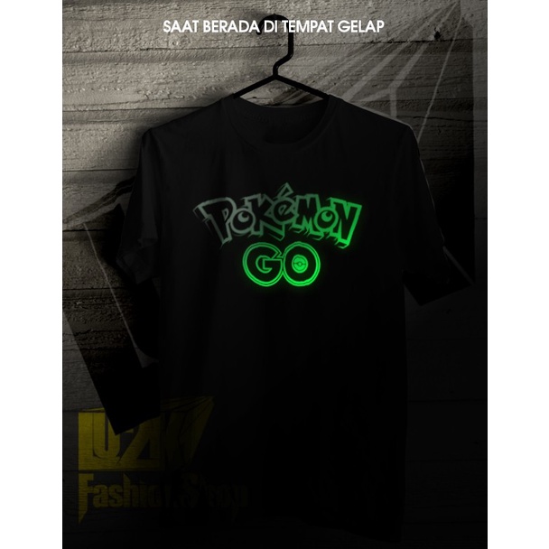 KAOS POKEMON GO GLOW LOGO PIKACHU GAME ANDROID DISTRO LU2K L2K 677