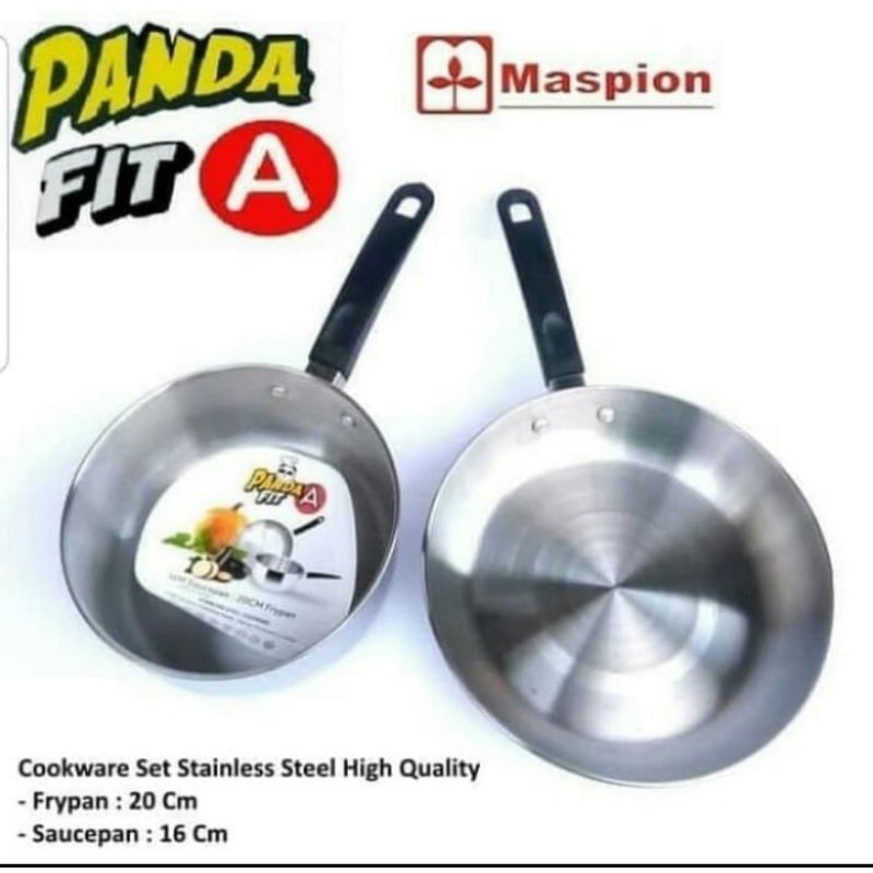 PROMO !! MASPION PANCI PANDA VIT A WAJAN PENGGORENGAN 16 CM DAN WAJAN PENGGORENGAN PANCI PANDA VIT B SAUCE PAN 18 CM TERMURAH