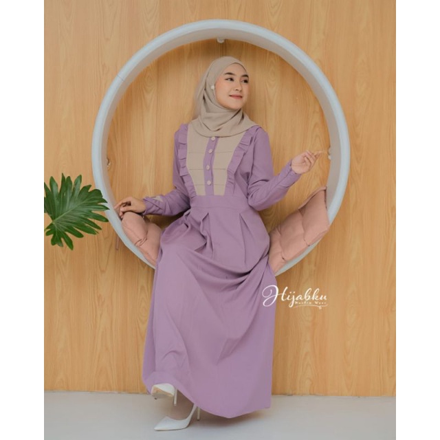 GAMIS DRESS ALESHA  TERBARU //ORI BREND HIJABKU//-Mauve