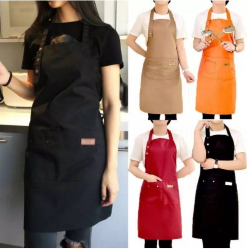 Jual Apron Celemek Barista Korean Style Pria Wanita Celemek Dapur