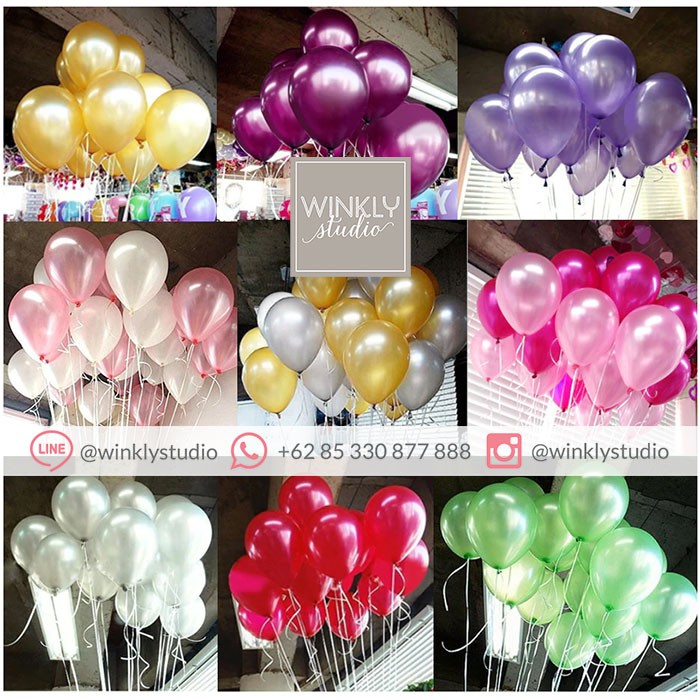 Balon Latex Metalik 12 inch / Balon Metalik / Balloon Metallic ECER SATUAN