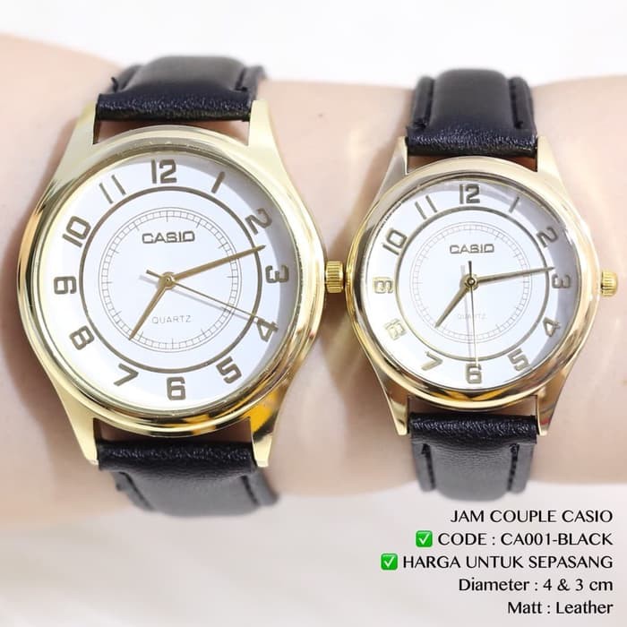 "Jam tangan couple CASIO tali kulit flash sale termurah sepasang new"