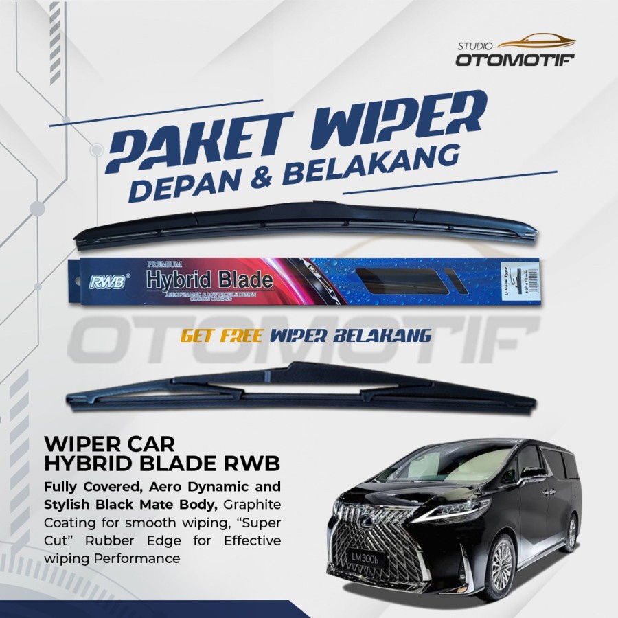 Paket RWB HYBRID Wiper LEXUS LM 300 LM300 3 PCS