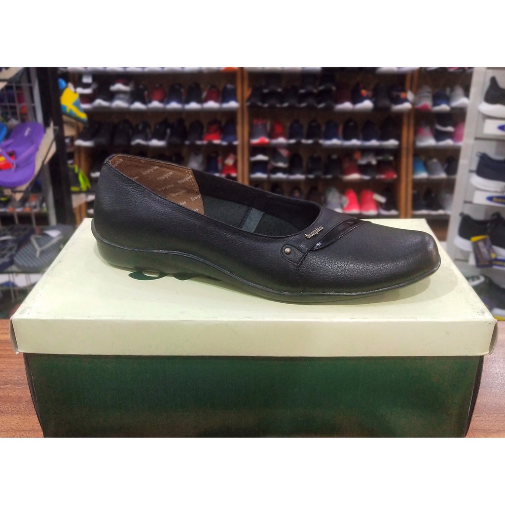 Sepatu Flat Wanita Kulit Kerja Scorpion Hitam 6109 Terlaris