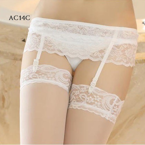 PRIVASI AMAN / COD / ORI ★  Sabuk paha sexy lingerie putih lace Tanpa Stocking Garter belt AC14C