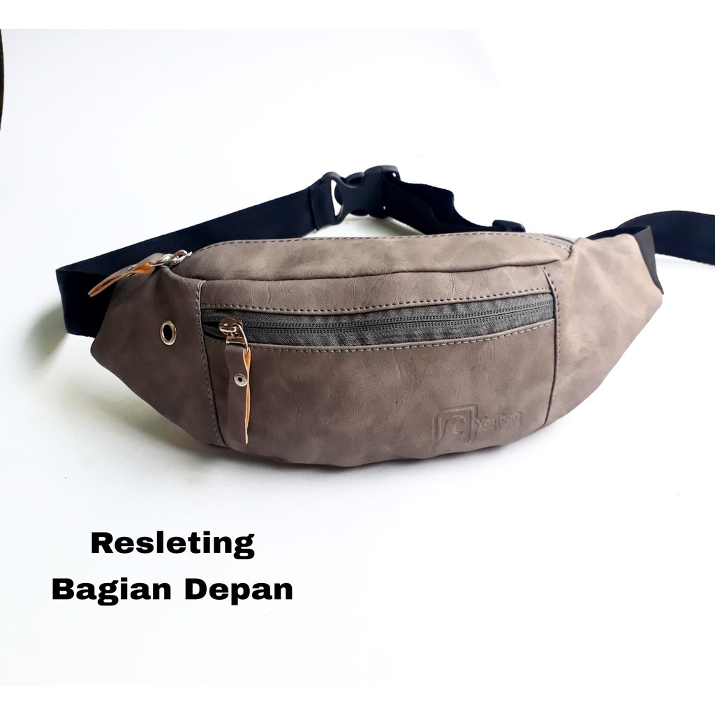 Tas Pinggang Pria Waistbag Kulit Sintetis pria wanita