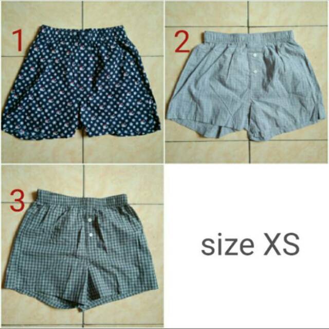 Celana Pendek Boxer Katun Pria Branded Branded