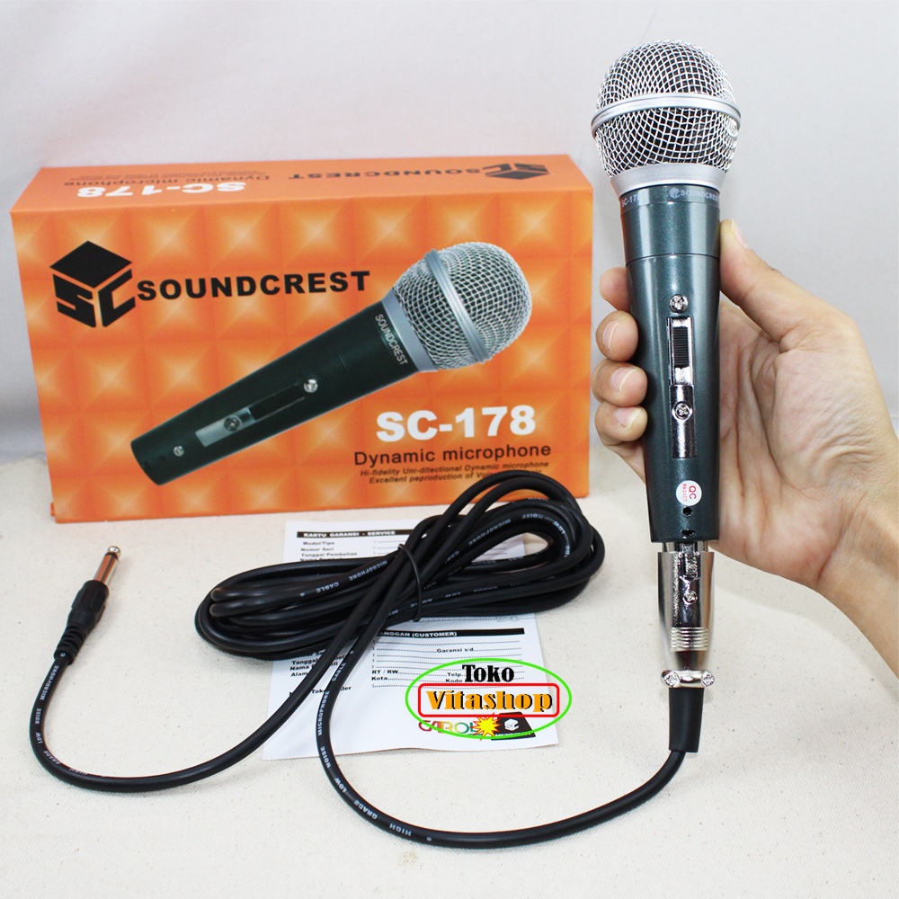 MIC KABEL SOUNDCREST SC-178 MICROPHONE DYNAMIK MIKROFON KARAOKE MIK