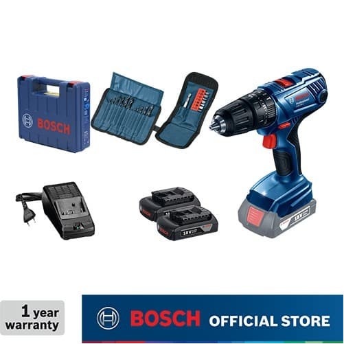 BOSCH GSB 180-LI Mesin Bor Cordless Impact 18 V set baterai