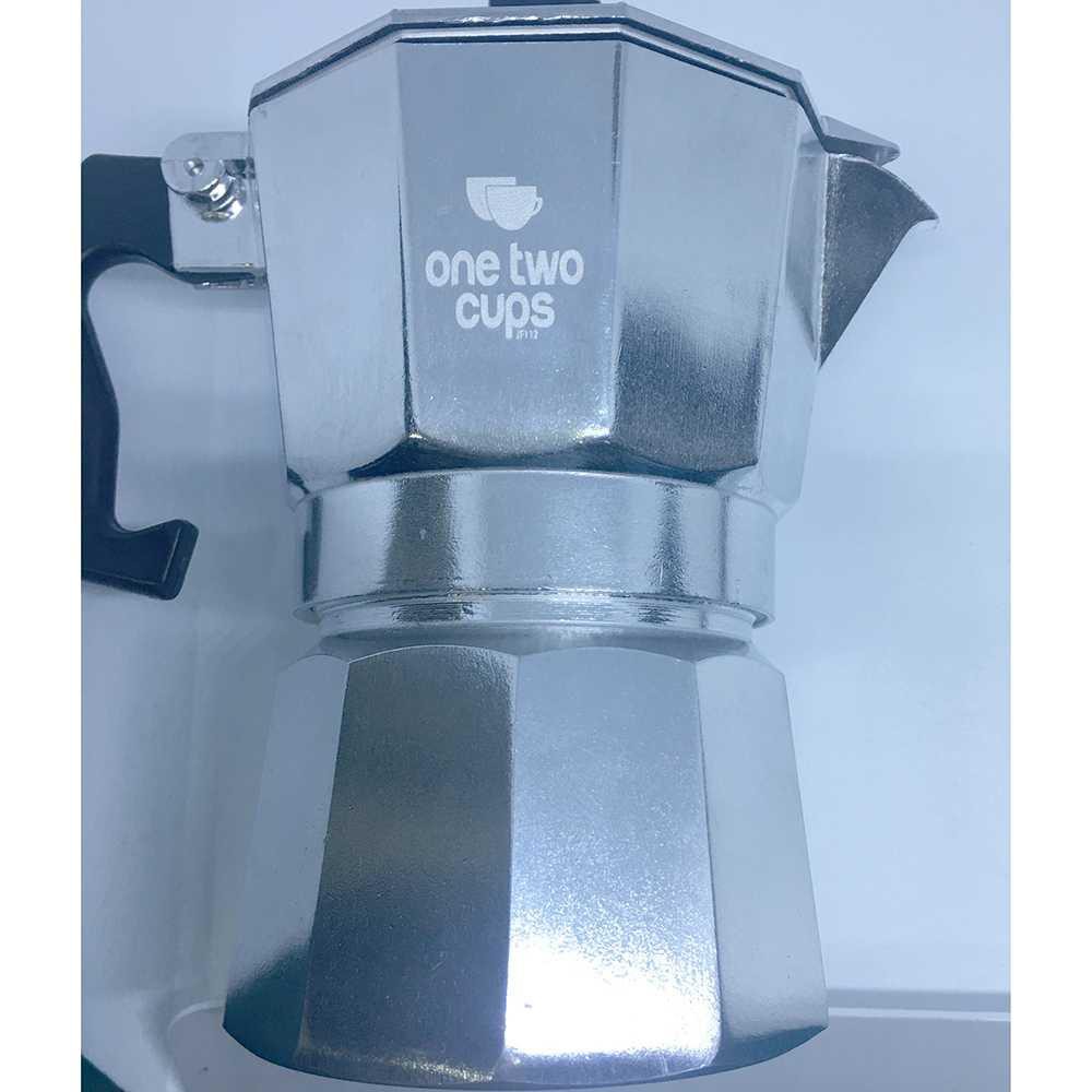 OneTwoCups Espresso Coffee Maker Moka Pot Teko Filter - JF112 [Silver] [150 ML]