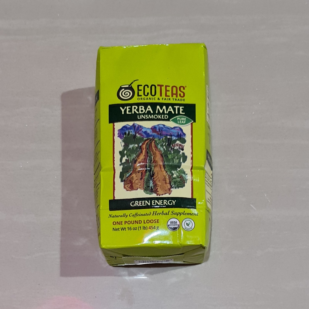 Teh Ecoteas Organic Yerba Mate Unsmoked Pure Leaf 454 Gram