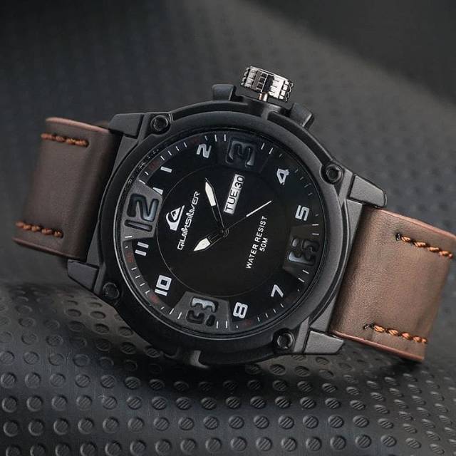 JAM TANGAN COWOK PRIA LAKI QUICKSILVER KULIT