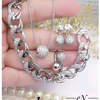 Xuping Set Perhiasan Wanita Silver Dewasa 3922d