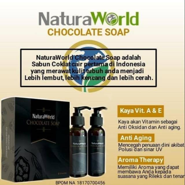 

Natura world chocolate soap 100% original