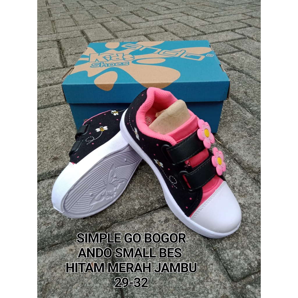 SEPATU ANAK PEREMPUAN TK SD SNEAKERS ANDO VELCRO LILY CANDY AND SMALL BES 25-32