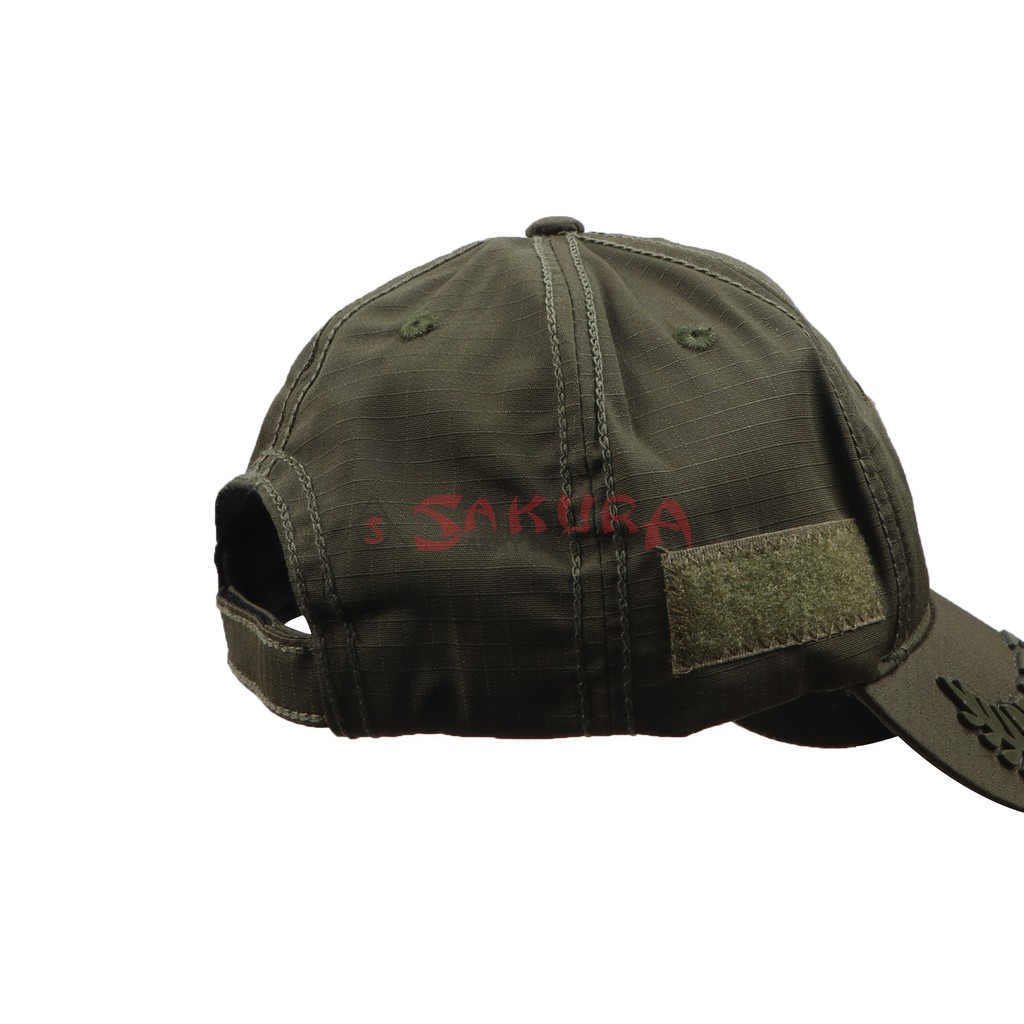 Topi Tactical Rekat Pamen Padi Kapas Warna Hijau