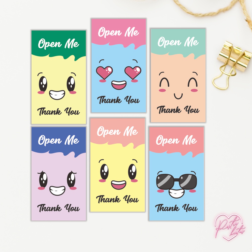 

Sticker/Stiker Open Me Mini Emoji Lucu Emoticon Thank You Online Shop Murah Glossy Murah