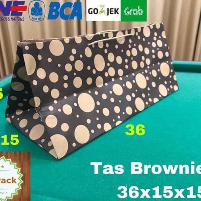 

(TERLARIS) Paperbag Tas Kertas Kraft Paperbag Brownies Motif L 36X15X15