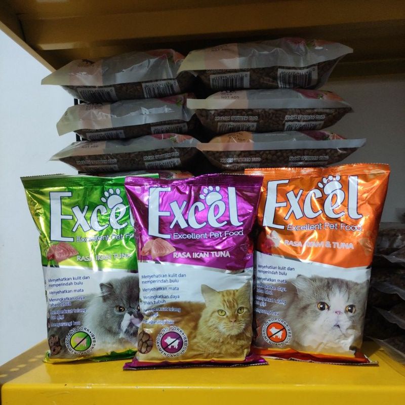 makanan kucing excel tuna or chicken tuna 500gr