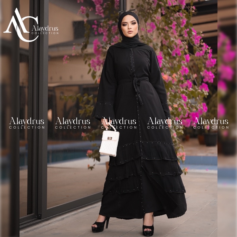 Baju Muslim Abaya Bordir Gamis Maxi Dress Arab Saudi Bordir Zephy Turki 538