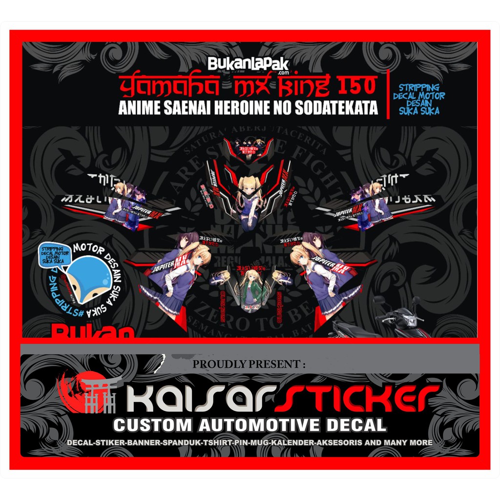 STICKER STRIPING MOTOR STICKER DECAL MOTOR JUPITER MX KING ANIME FULL BODY